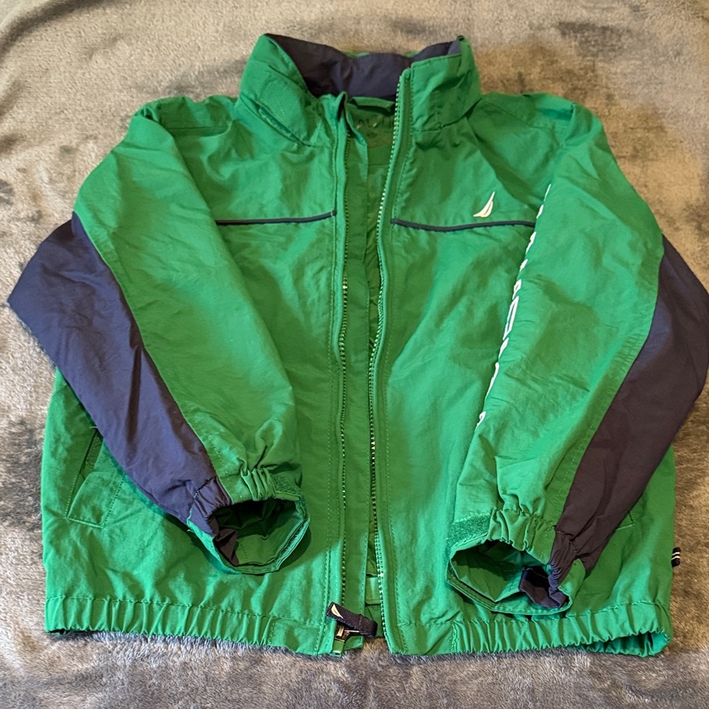 Nautica Kids Green and Navy Raincoat